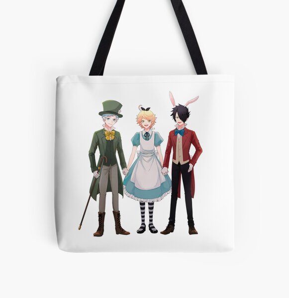 ✧Norman (Hatter) Emma (Alice) Ray (The Promised Neverland)✧ All Over Print Tote Bag RB0309 product Offical The Promised Neverland Merch
