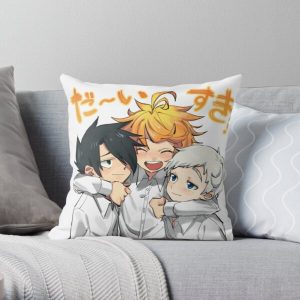 The Promised Neverland , cute Ray Emma and Norman  Throw Pillow RB0309 product Offical The Promised Neverland Merch